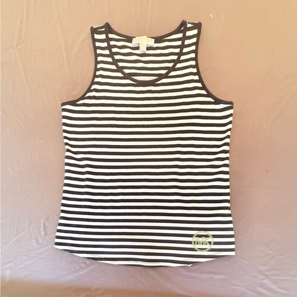 Michael Kors Black and White Striped Cotton Tank Top Size XL MSRP $85 - Picture 2 of 8